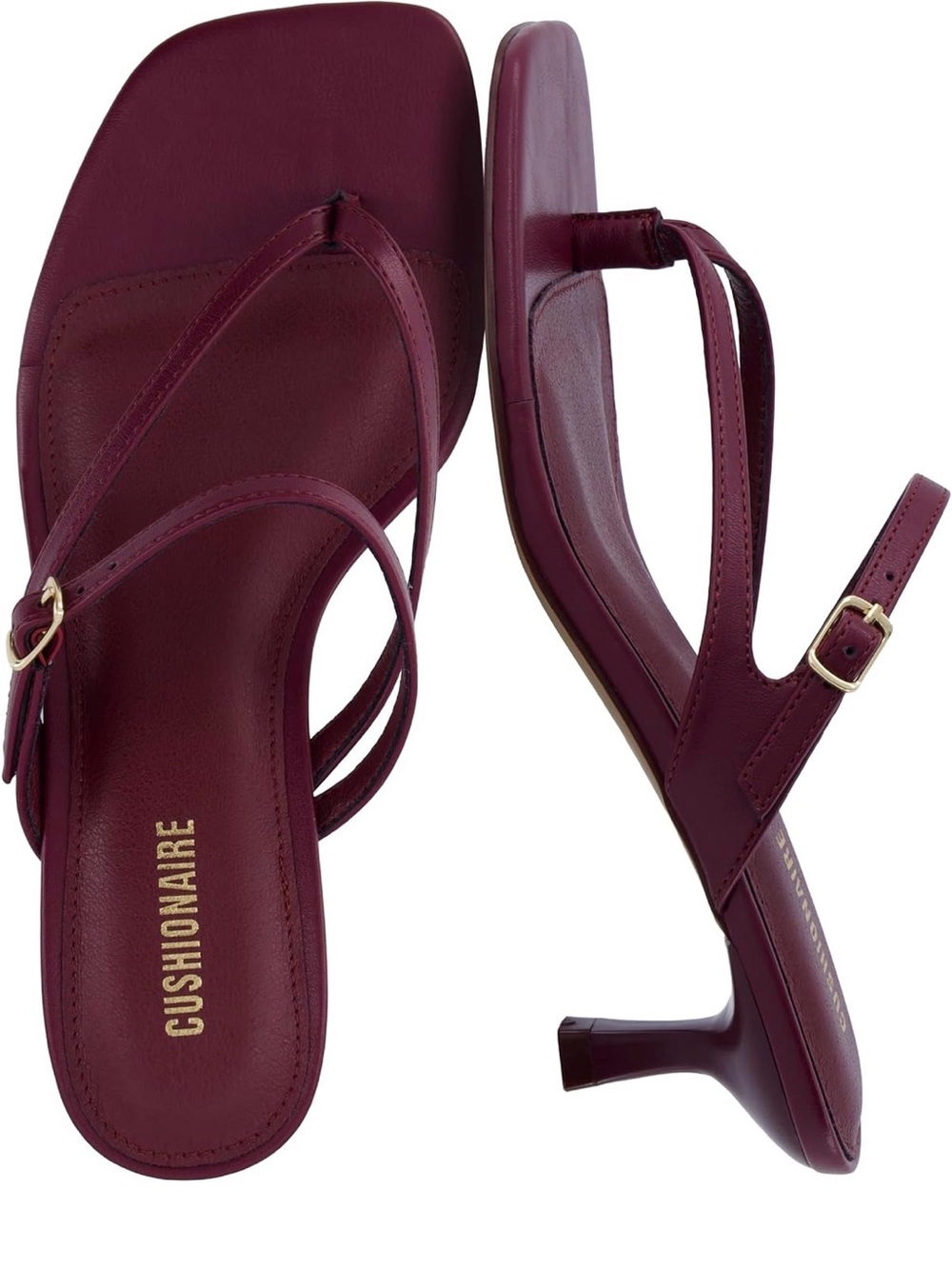 Cushionaire Women's Burgundy Strappy  Sandals 8.5